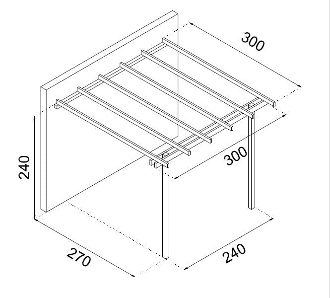 PERGOLA ADDOSSATA 300X300