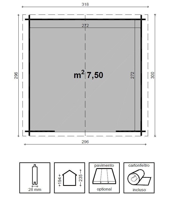 CASETTA RITA CM 300X300
