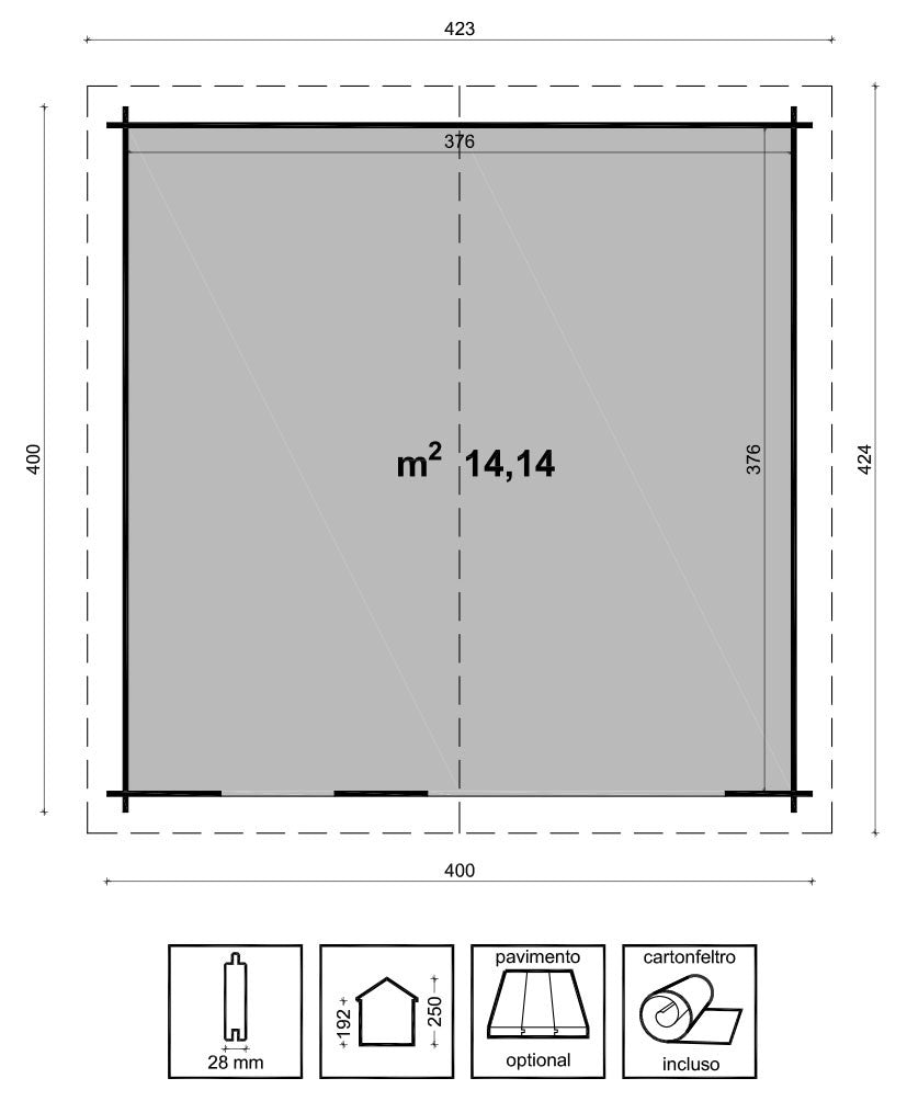 CASETTA INES CM. 400X400