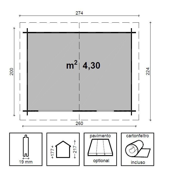 CASETTA AGATA CM 260X200