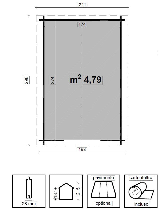 CASETTA AGNESE CM 200X300