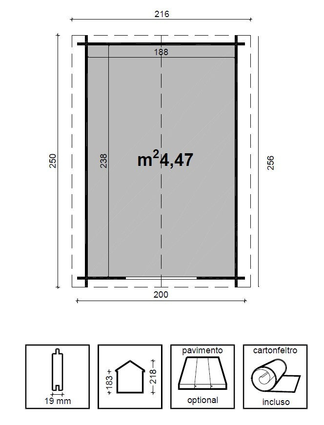 CASETTA GRETA CM 200X250